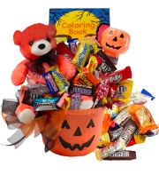 Happy Halloween Jack O Lantern With Teddy Bear Gift Basket