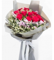 12 red roses bouquet to philippines